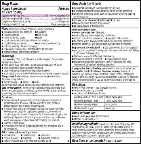 GoodSense Nighttime Honey Flavor Severe Cold and Flu Relief, Liquid Medicine, 12 Fl Oz