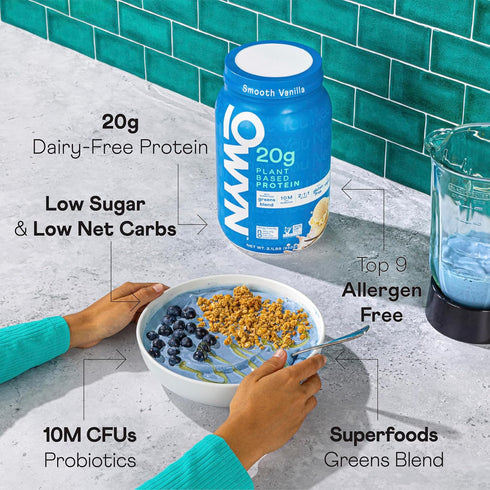 OWYN Only What You Need Plant Based Protein Powder with 20g Protein, Probiotics, Superfoods Greens, 2.1 Pound