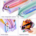 EzPacking Holographic Clear Makeup Pouch, Cute Iridescent Cosmetic Organizer, Transparent Zipper Bag for Purse (Lilac)