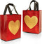 Nush Nush Red Gift Bags with Handles, 12 Pack Medium Reusable Goodie Bags for Party Favors, Birthday, Christmas, and
