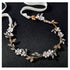 SWEETV Handmade Wedding Headband, Flower-Leaf Bridal Headpieces for Wedding Hair Accessories