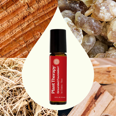 Plant Therapy Chakra 1 Grounded Foundation Essential Oil Blend, Pre-Diluted Roll-On 10 mL (1/3 oz)