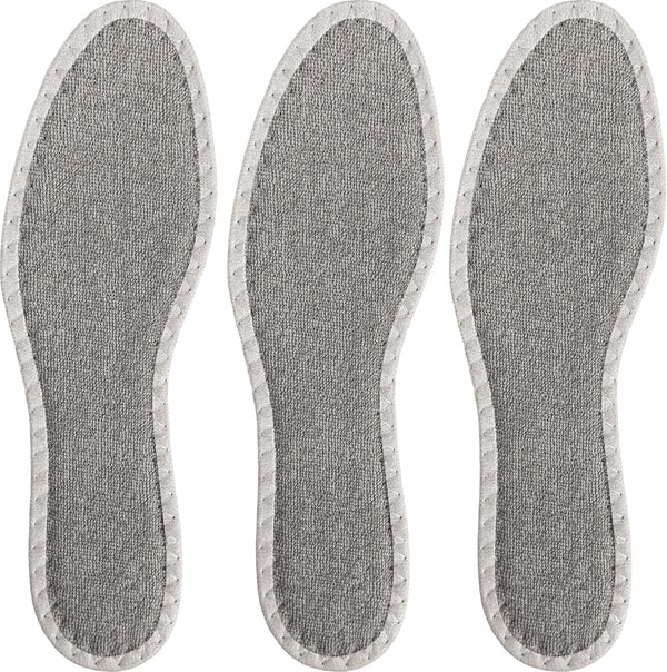 pedag Deo Fresh Natural Terry Cloth & Sisal Insoles, Handmade in Germany, Fully Washable, Grey, US W13 M10 / EU 43,