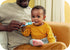 MAM Training Toothbrush for Babies, 1 Brush with Safety Shield, Interactive App, Blue for 5+ Months