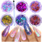 Nail Glitter for Nail Art, Chameleon Flakes, Holographic Nail Powder Set, 6 Boxes Nail Art Design Kit for Women