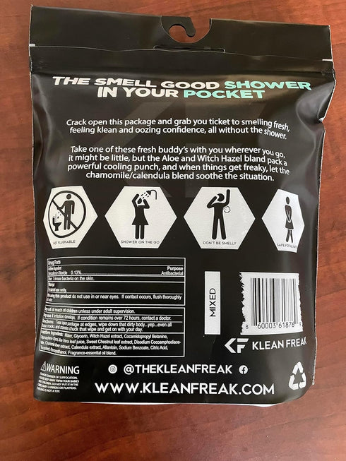 Body 12-Count Wipes - Original Disposable Wipes, Individually Wrapped for Gym, Workout, Hiking, Travel, Scent Free