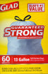 Glad Tall Kitchen Drawstring Trash Bags, 60 Ct, 13 Gal with Reinforcing Bands