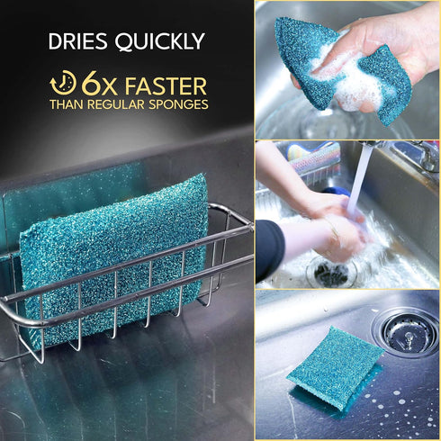 Kitchen Sponges (30 Pcs Pack) - Non Scratch Scrubbers for Cleaning Dishes - Best Dish Sponge Pads for Washing &