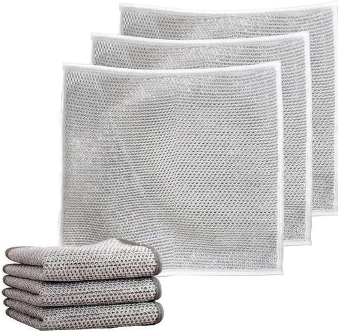 Ohraina Non-Scratch Scrubbing Wire Dishwashing Rags, Double Stainless Steel Scrubber, Steel Wire Dish