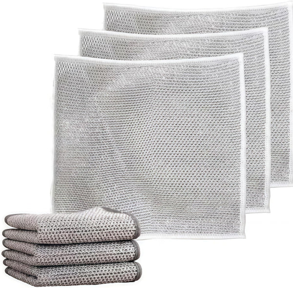 Ohraina Non-Scratch Scrubbing Wire Dishwashing Rags, Double Stainless Steel Scrubber, Steel Wire Dish