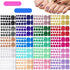 Maitys 440 Pcs Glitter Toenail Stickers, 20 Sheets with 2 Nail Files, Solid Color Full Nail Wraps for Women