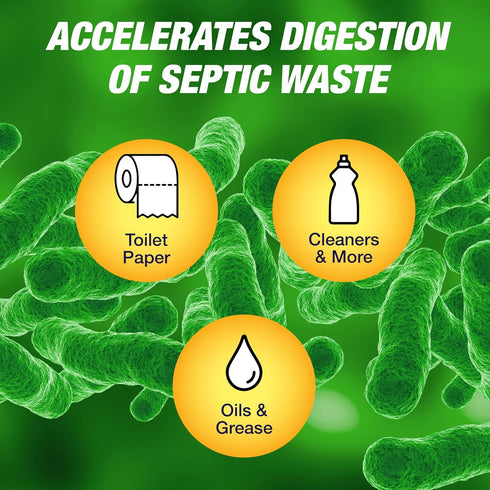 SeptoBac Septic System Treatment - 16 Pack Maintenance, Pre-Measured Weekly Pouches for Sewage Waste Tank