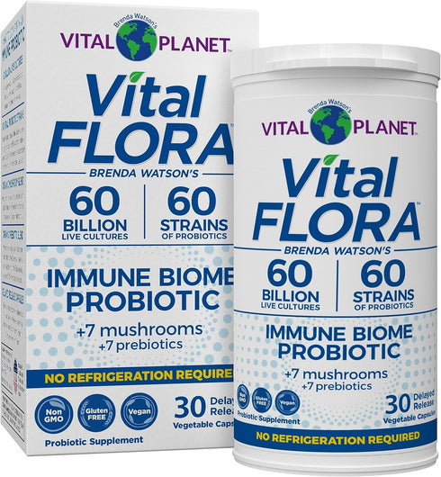 Vital Planet Vital Flora Immune Support Probiotic, 60 Billion CFU, 30 Capsules