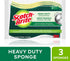 MMMHD3 3 Pack Scotch-Brite Heavy Duty Scrub Sponge, Yellow & Green, Per