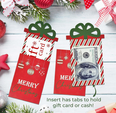 Set 12 Gift Boutique Christmas Money & Gift Card Sleeves of Holiday Envelopes Greeting Cards Funny Exchange Gifts Cash