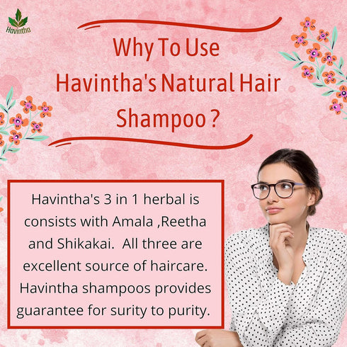 Natural Hair Shampoo for Hair, 8 oz, AMLA REETHA SHIKAKAI POWDER, Product of Havintha, 227g