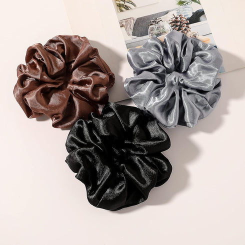 Scrunchies Hair Ties, Silk Satin Scrunchy Pack of Neutral Hair Accessories for Women and Girls