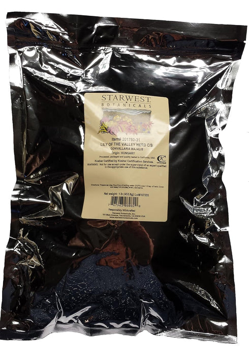 Starwest Botanicals Lily Of The Valley Herb C/S Wildcrafted,1 lb (453 g)