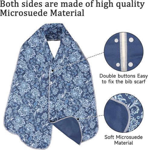 Reversible Adult Bibs for Seniors - Stylish Dining Protectors for Men & Women