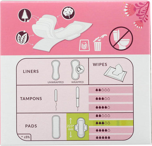 Natracare Ultra Extra Pads with Wings, Regular, Individually Wrapped, Made with Certified Organic Cotton, Ecologically Certified Cellulose Pulp and Plant Starch (1 Pack, 12 Pads Total)