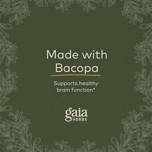 Gaia Herbs Bacopa - Brain and Cognitive Support Herbal Supplement with Bacopa Monnieri - 60 Vegan Capsules