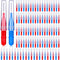 BBTO 100 Pcs Braces Dental Brush Flosser, Interdental Brush Toothpick for Oral Dental Cleaning Tool (Red and Blue)