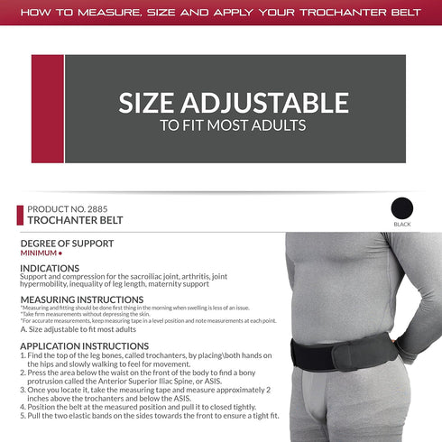 OTC Sacroiliac Support Trochanter Belt for Hip Pelvis, Select Series