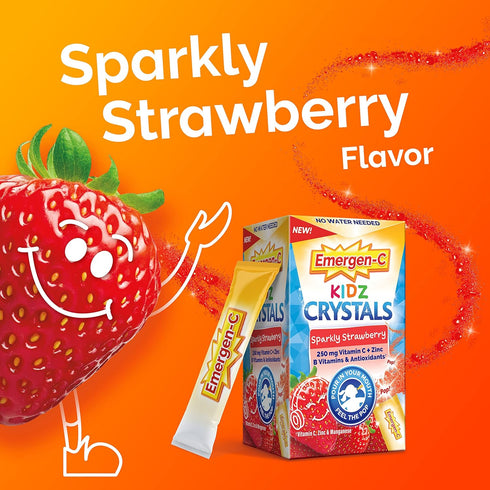 Emergen-C Kidz Crystals, On-the-Go Immune Support Supplement with Vitamin C, B Vitamins, 56 Stick Packs