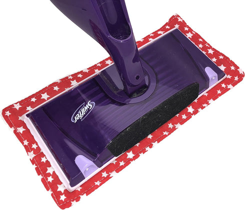 Reusable Wet Mop Pads for Swiffer Wet Jet, Washable Cotton Eco-Friendly Replacement Mop Pads for Mopping (Red White &