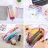 EzPacking Holographic Clear Makeup Pouch, Cute Iridescent Cosmetic Organizer, Transparent Zipper Bag for Purse (Lilac)