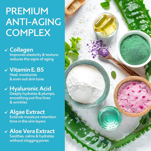 Jelly Mask for Facials Peel-Off - 10 Set Pack Hydrating & Calming Jelly Face Mask Powder Variety Kit with Spatula