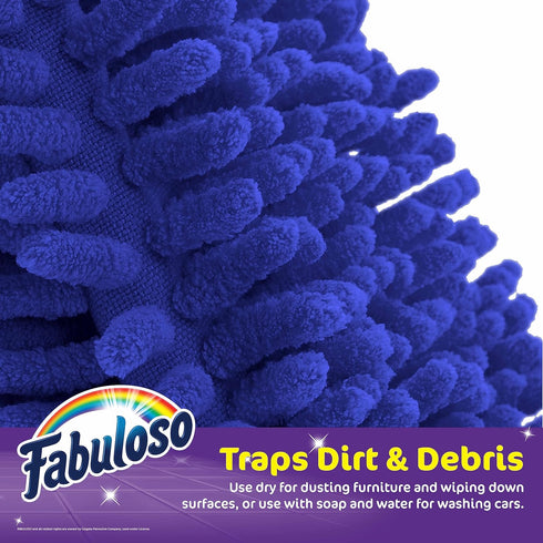 Fabuloso Microfiber Cleaning Mitt, 3 Pack Blue, Lint-Free Scratch-Free Glove for Surfaces and Furniture