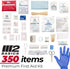M2 BASICS 350 Piece Professional Emergency First Aid Kit | Hard Case, Dual Layer, Wall Mountable for Home, Office,