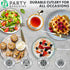 Party Bargains Disposable Plastic White Gold Cutlery Set, 40 Pack with 16 Forks, 8 Knives, 16 Spoons, Infinity Modern