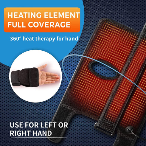 sticro Hand Heating Pad for Carpal Tunnel Relief, Heated Wrist Brace Wrap for Arthritis, Tendonitis Pain Relief