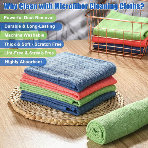 Nuanchu 20 Pieces Extra Large Microfiber Cleaning Cloth Rags - 20 x 28 Inch Washable Microfiber Towels for Home