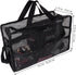 SHANY Collapsible Makeup Tools Travel Mesh Bag – Large See-Thru Tote with Zippered Pockets, Black