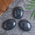 Indigo Gabbro Palm Stone, Large Oval Worry Stone for Chakra Healing, Hand Carved Pocket Massage Stone (55-60mm)