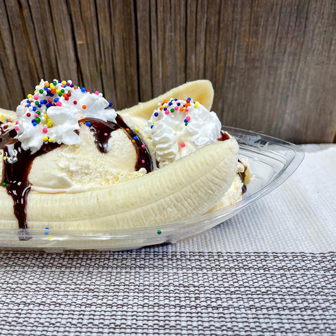 Outside the Box Papers Clear Plastic Banana Split Boats, 12 oz., Eco-Friendly Disposable Dish