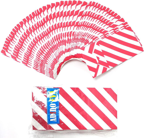 Red Striped Paper Bags, Mini Party Goody Bags for Kids Birthday Party Supplies (50 CT, 3.5×2.3×7 in)