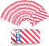 Red Striped Paper Bags, Mini Party Goody Bags for Kids Birthday Party Supplies (50 CT, 3.5×2.3×7 in)