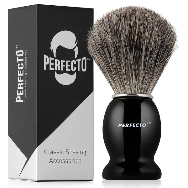 Perfecto Synthetic Bristles Shaving Brush for Men, Engineered for the Best Shave, Barbers Accessories, Gift For Him