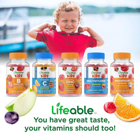 Lifeable Vitamin D3 + K2, 60 Gummies, Great Tasting Natural Flavor, Gluten Free, Vegetarian