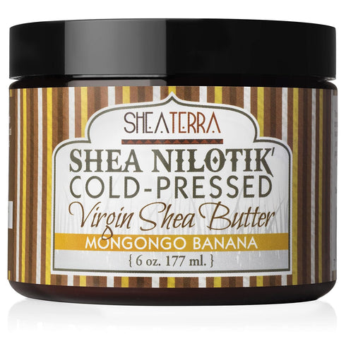 Shea Terra Organics 100% Organic Cold-Pressed Virgin Shea Butter – Mongongo Banana | Natural Daily Skin, Nails & Hair
