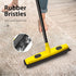 Rubber Broom with Squeegee, Pet Hair Removal 52.8 inches Long Handle, Push Fur Remover Tool with Portable Detailing Lint Brush for Fluff Carpet, Window, Tile, Hardwood Floor Cleaning (Yellow)