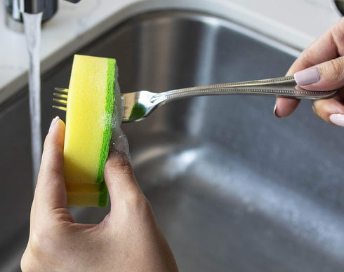 Evriholder Quick-Dry Dish Scrubbing Sponge, 8 Count, Green & Yellow