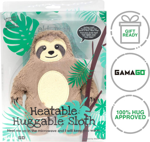 GAMAGO Sloth Heating Pad & Pillow, Microwavable Heat Pack for Cramps, Aches & Anxiety Relief
