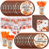 HOWAF Thanksgiving Dinnerware Set, Fall Maple Leaves Disposable Tableware Set Plates Napkin