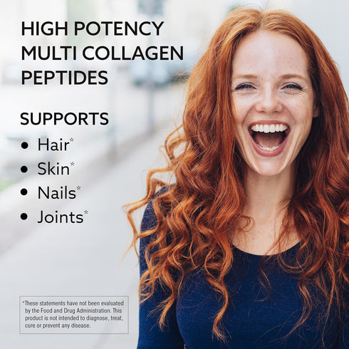 Multi Collagen Peptides Powder - Hydrolyzed Collagen Supplements for Hair, Skin, Nails & Joint - 41 Servings