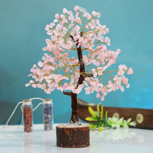 Rose Quartz Crystal Tree of Life Decor, Pink Home Decor Healing Crystals Birthday Gifts for Women, Mom, Sister,